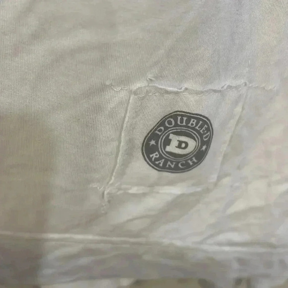 [S]Double D Ranch Embellished Beads/Studs  White Tunic Top - Picture 7 of 8